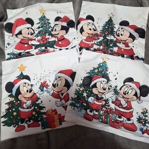 16" Disney Holiday Mickey and Minnie Throw Pillow Covers - Red, Green, White